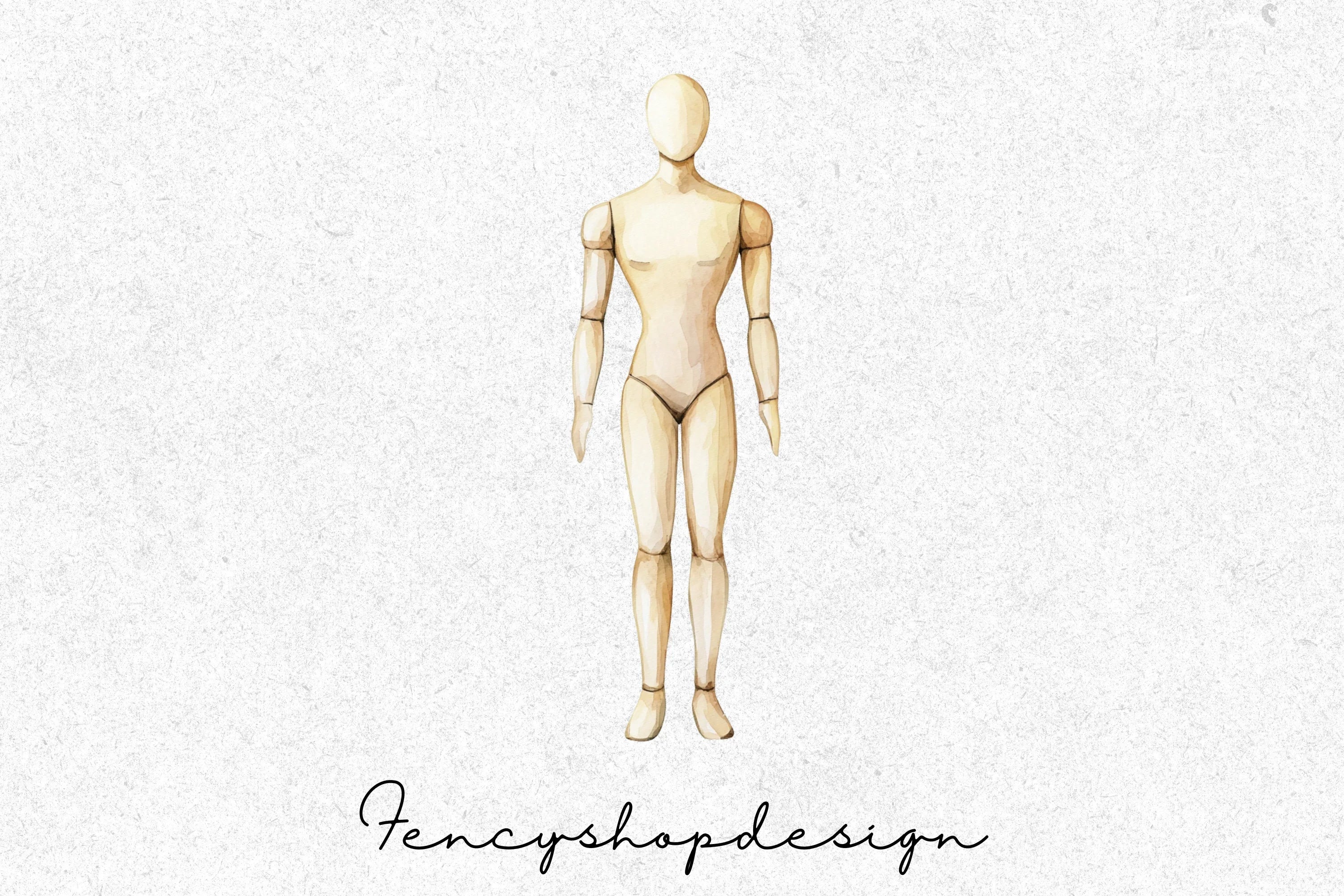 Wooden Mannequin Poses Clipart Bundle