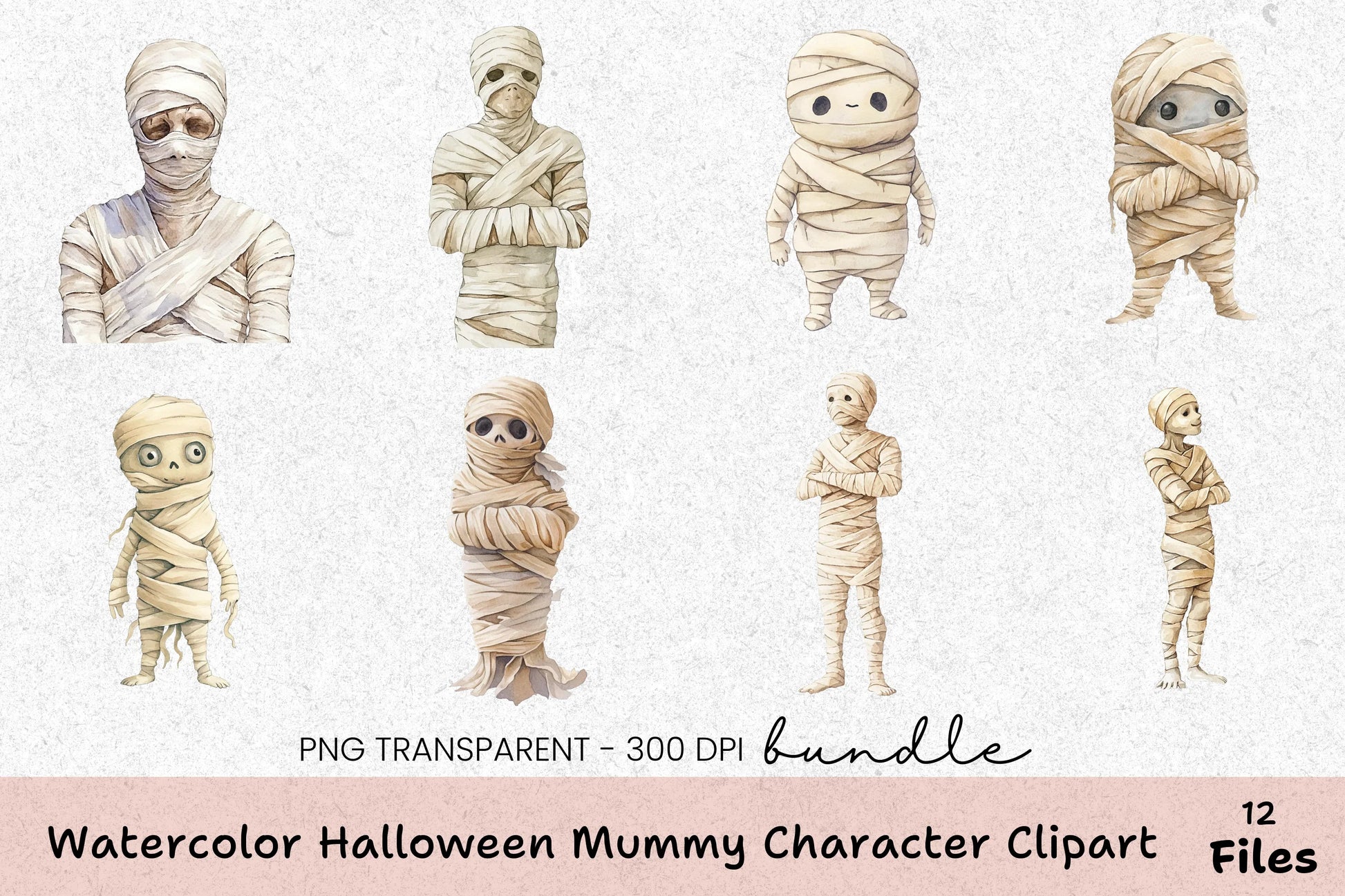 Halloween Mummy Character Clipart Bundle - CraftNest - Digital Crafting and Art