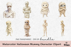 Halloween Mummy Character Clipart Bundle - CraftNest - Digital Crafting and Art
