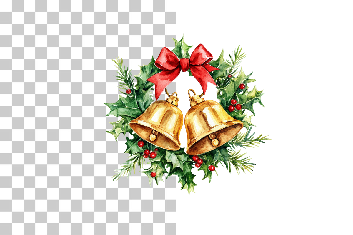 Holiday Bell Decoration Clipart Bundle