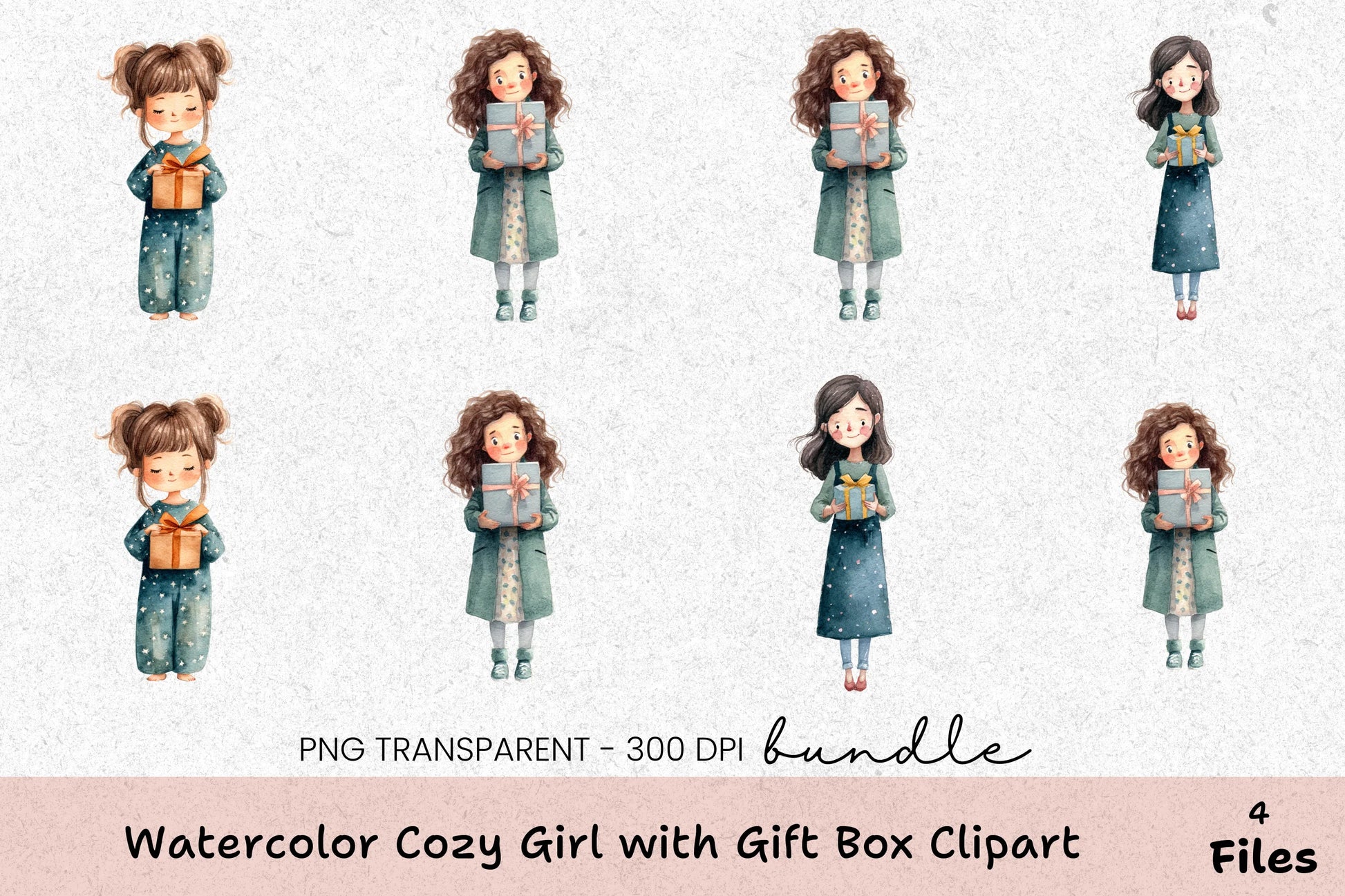 Cozy Girl Gift Box Clipart Bundle - CraftNest - Digital Crafting and Art