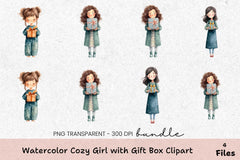 Cozy Girl Gift Box Clipart Bundle - CraftNest - Digital Crafting and Art