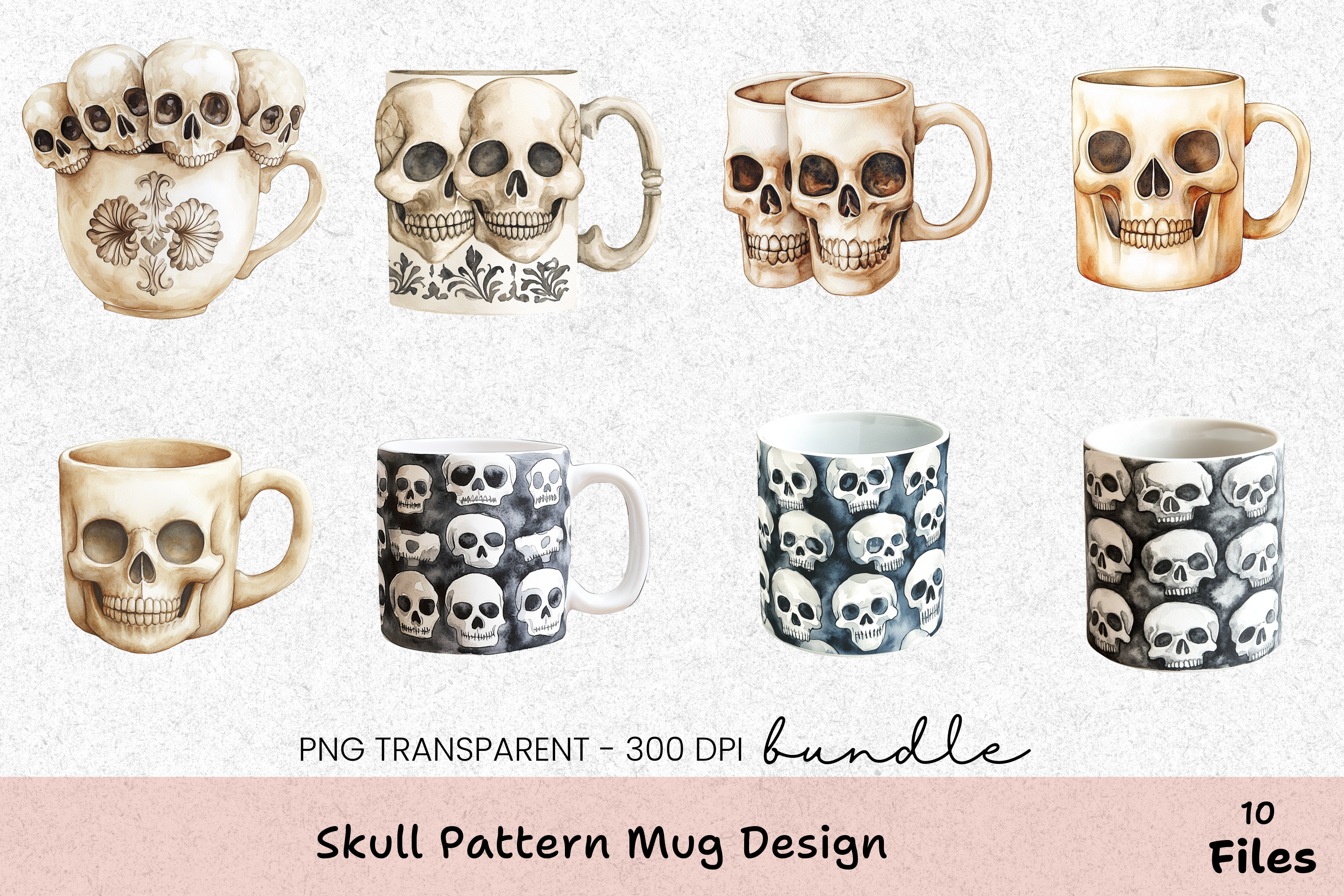 Skull Pattern Design Mug Wrap Bundle