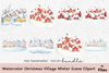 Christmas Village Winter Scene Clipart Bundle