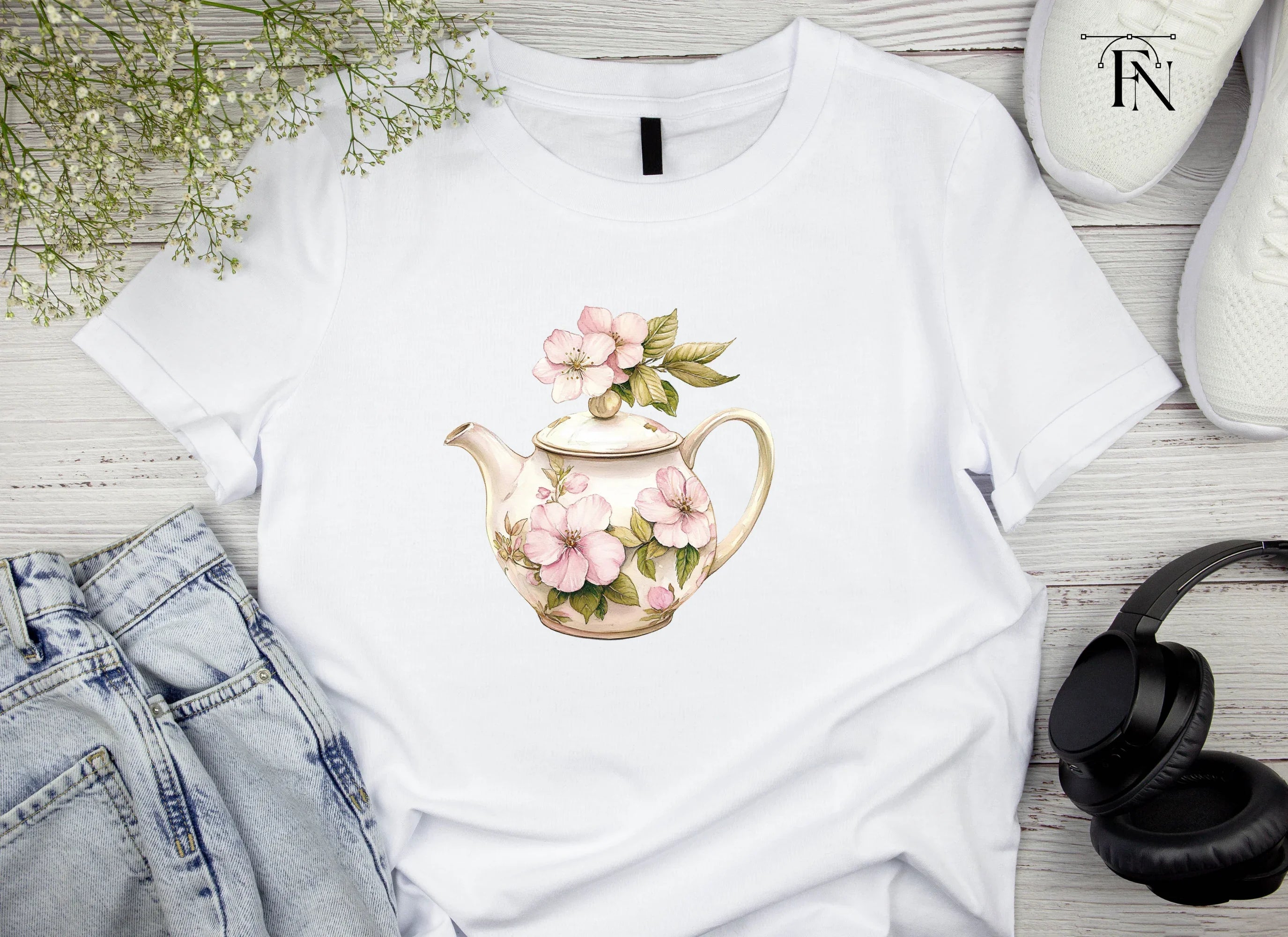Floral Teapot Clipart Bundle