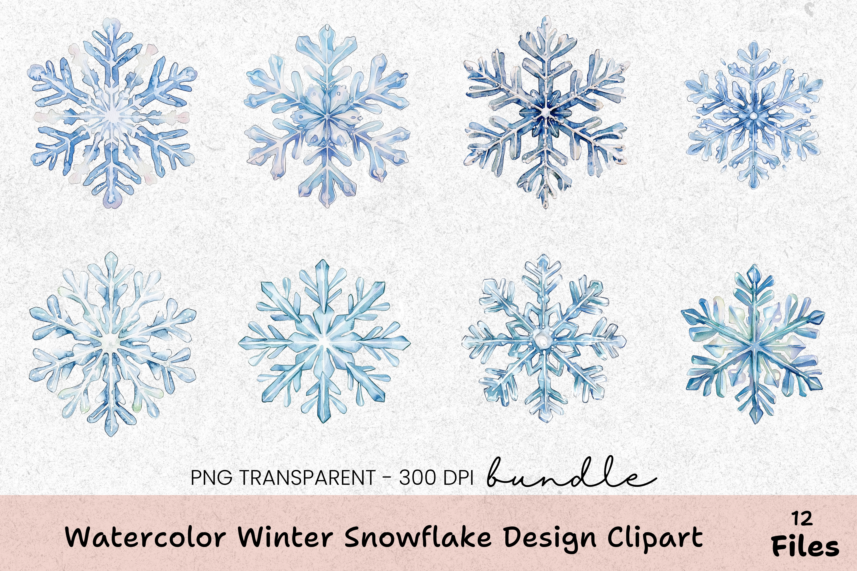 Winter Snowflake Design Clipart Bundle