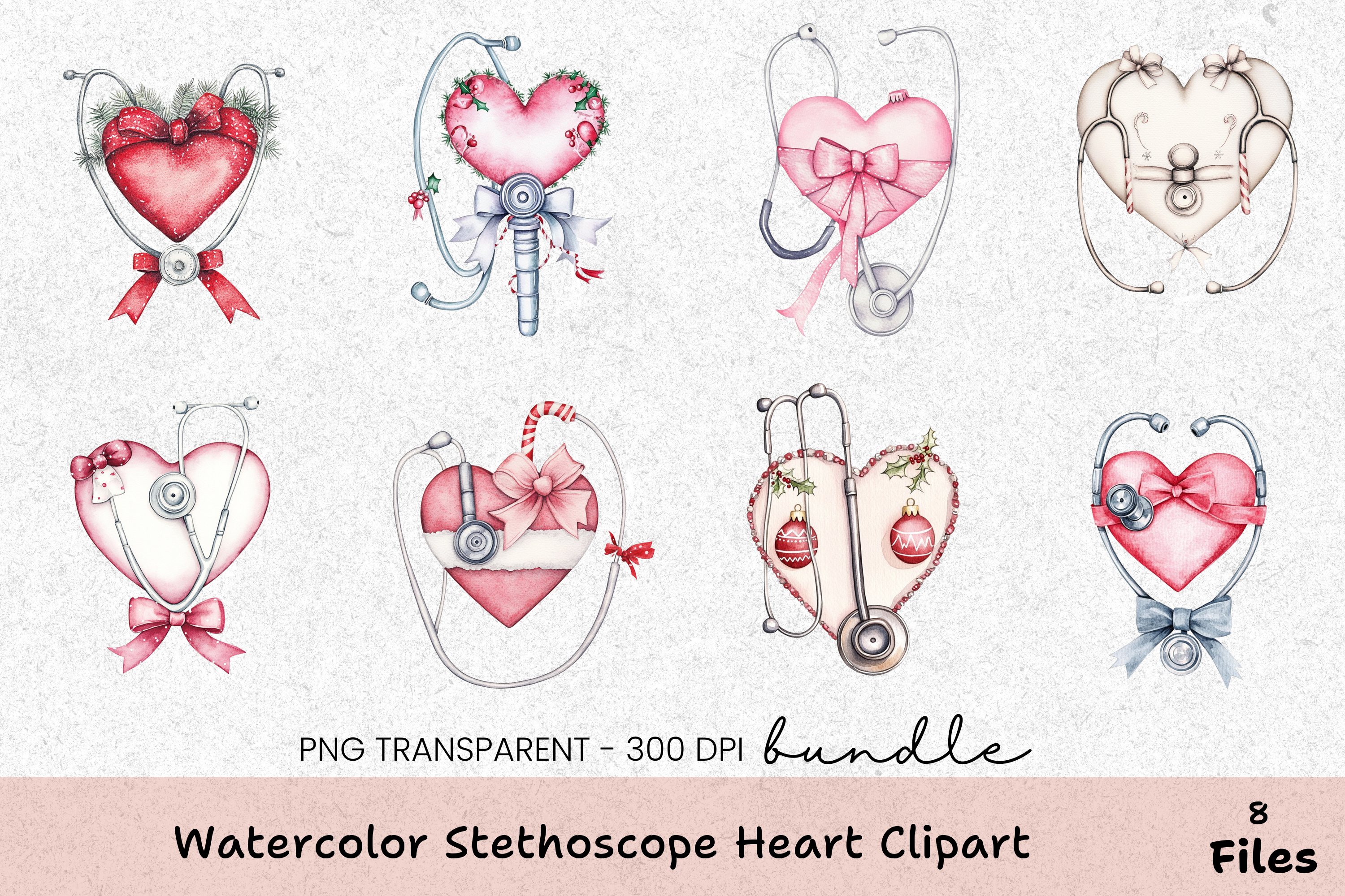 Stethoscope Heart Clipart Bundle