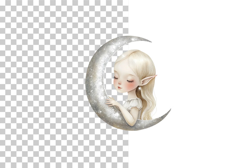 Moon Fairy Celestial Girl Clipart Bundle - CraftNest - Digital Crafting and Art