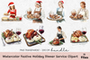 Festive Holiday Dinner Service Clipart Bundle