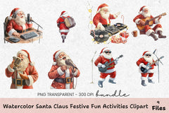 Santa Claus Festive Fun Activities Clipart Bundle - CraftNest - Digital Crafting and Art