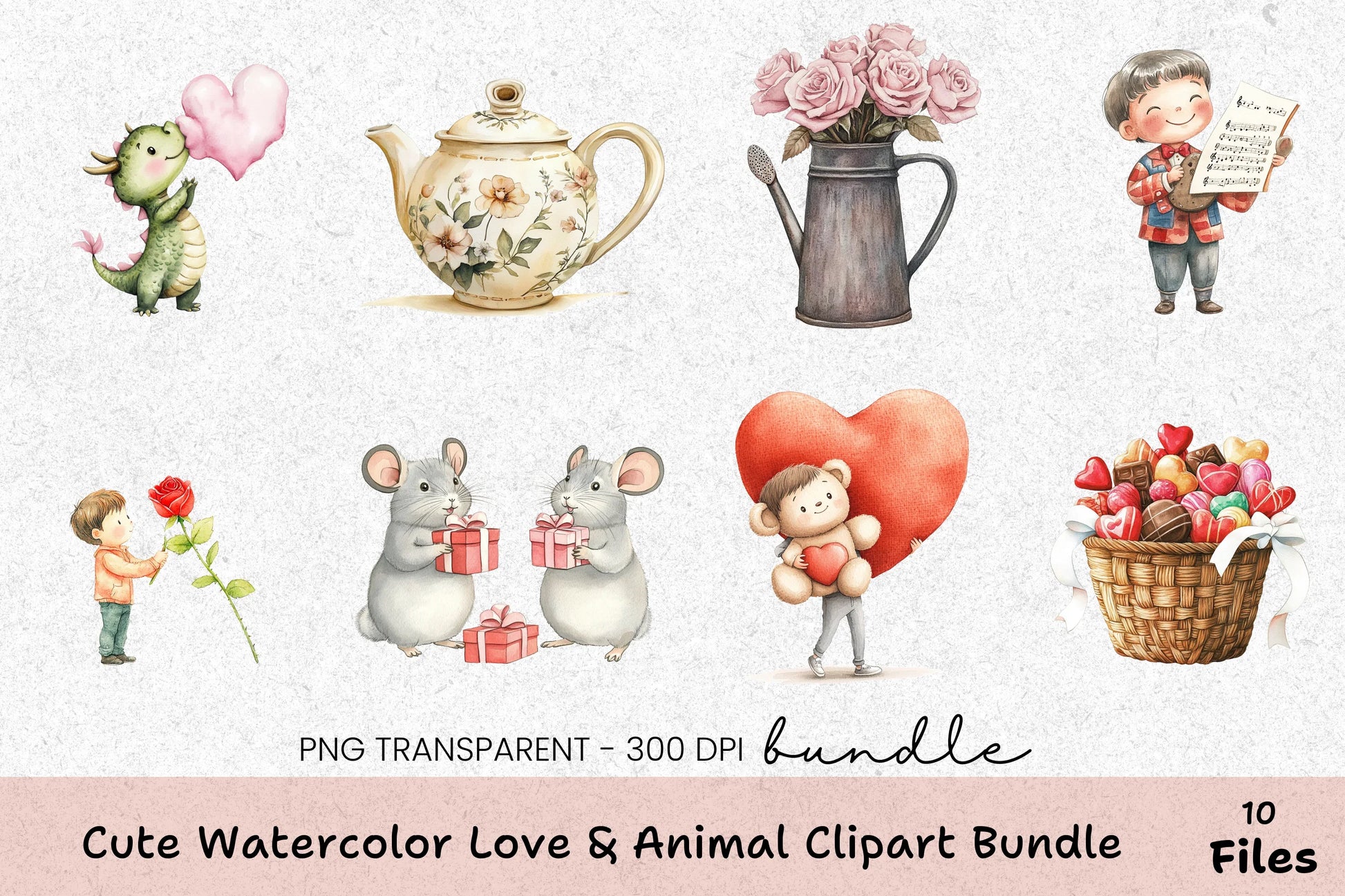 Cute Love & Animal Clipart Bundle - CraftNest - Digital Crafting and Art