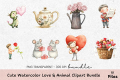 Cute Love & Animal Clipart Bundle - CraftNest - Digital Crafting and Art