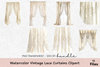 Vintage Lace Curtains Clipart Bundle