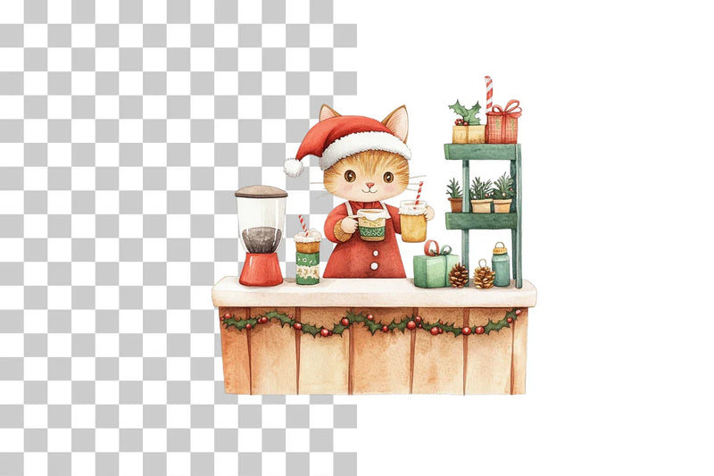 Festive Feline Holiday Clipart Bundle - CraftNest - Digital Crafting and Art