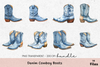 Denim Cowboy Boots Clipart Bundle