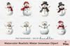 Realistic Winter Snowman Clipart Bundle