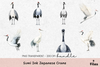 Sumi Ink Japanese Crane Clipart Bundle