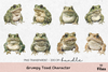 Grumpy Toad Character Clipart Bundle
