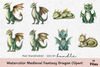 Medieval Fantasy Dragon Clipart Bundle