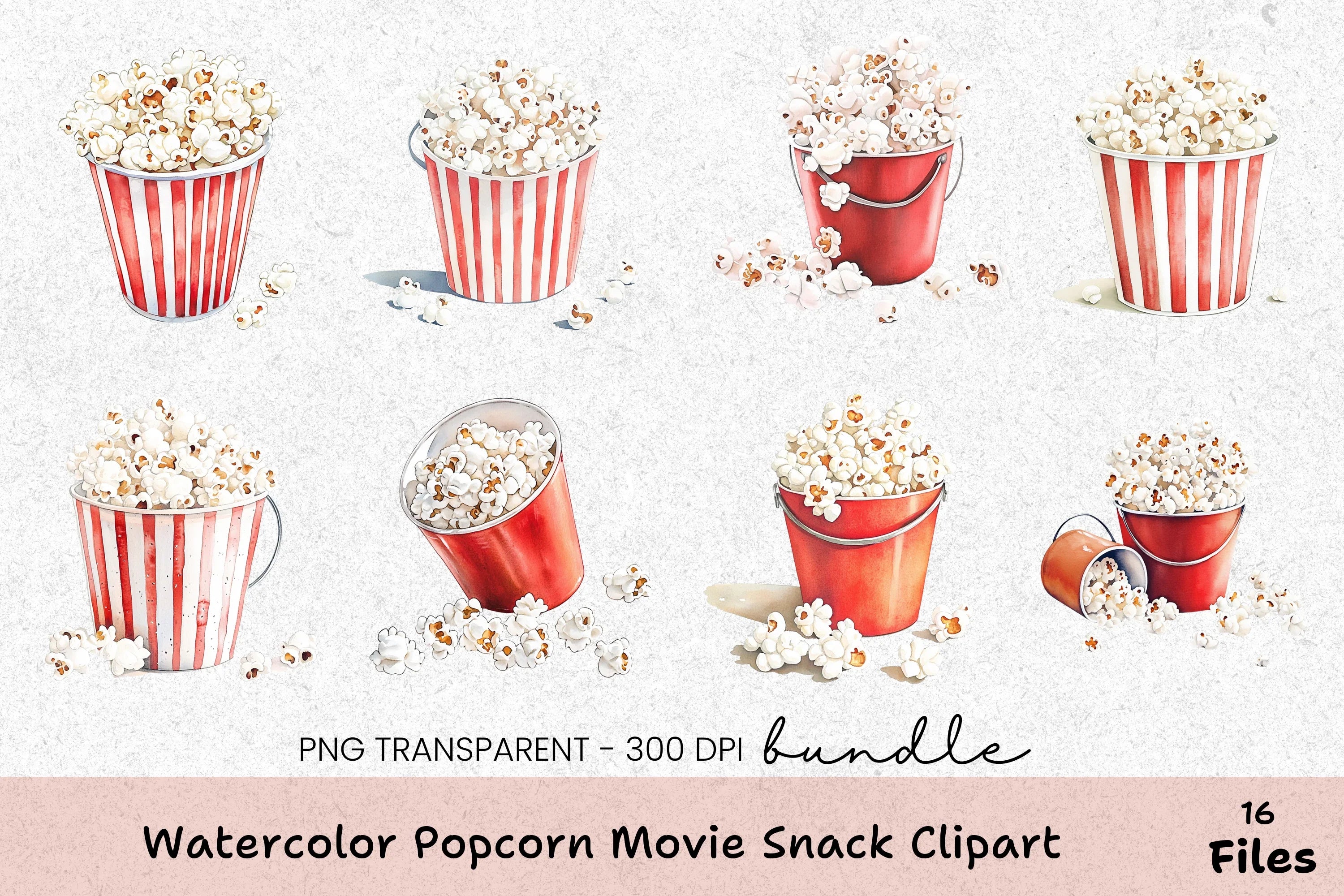 Popcorn Movie Snack Clipart Bundle - CraftNest - Digital Crafting and Art