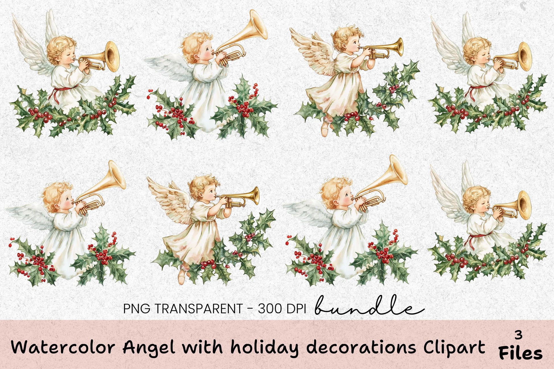 Angel Holiday Decorations Clipart Bundle - CraftNest - Digital Crafting and Art