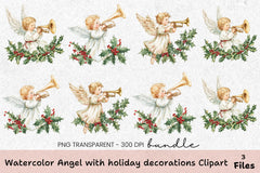 Angel Holiday Decorations Clipart Bundle - CraftNest - Digital Crafting and Art