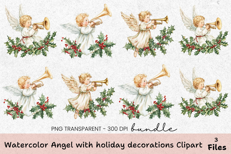 Angel Holiday Decorations Clipart Bundle - CraftNest - Digital Crafting and Art