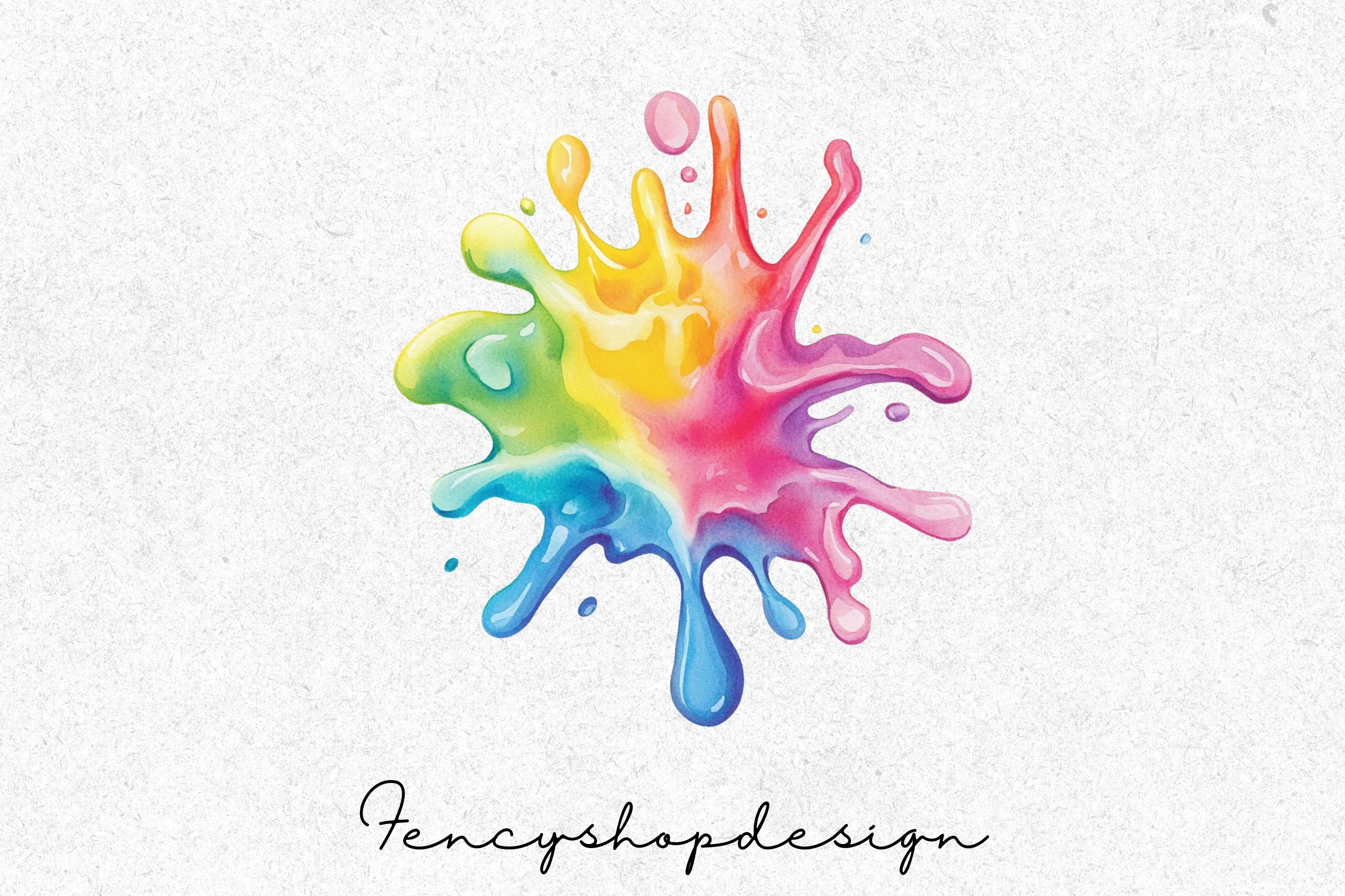 Vibrant Rainbow Splash Clipart Bundle