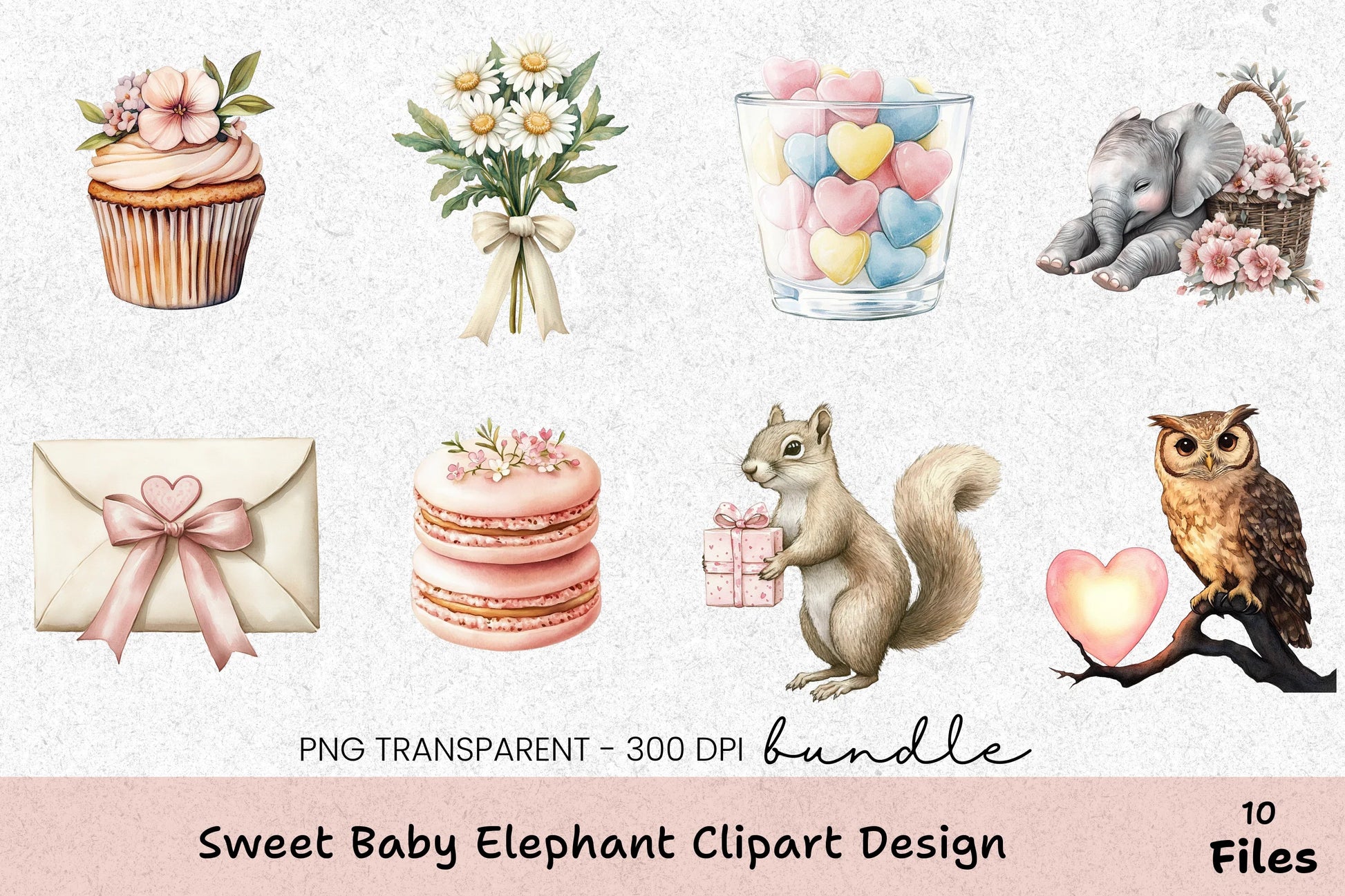 Sweet Baby Elephant Clipart Bundle - CraftNest - Digital Crafting and Art