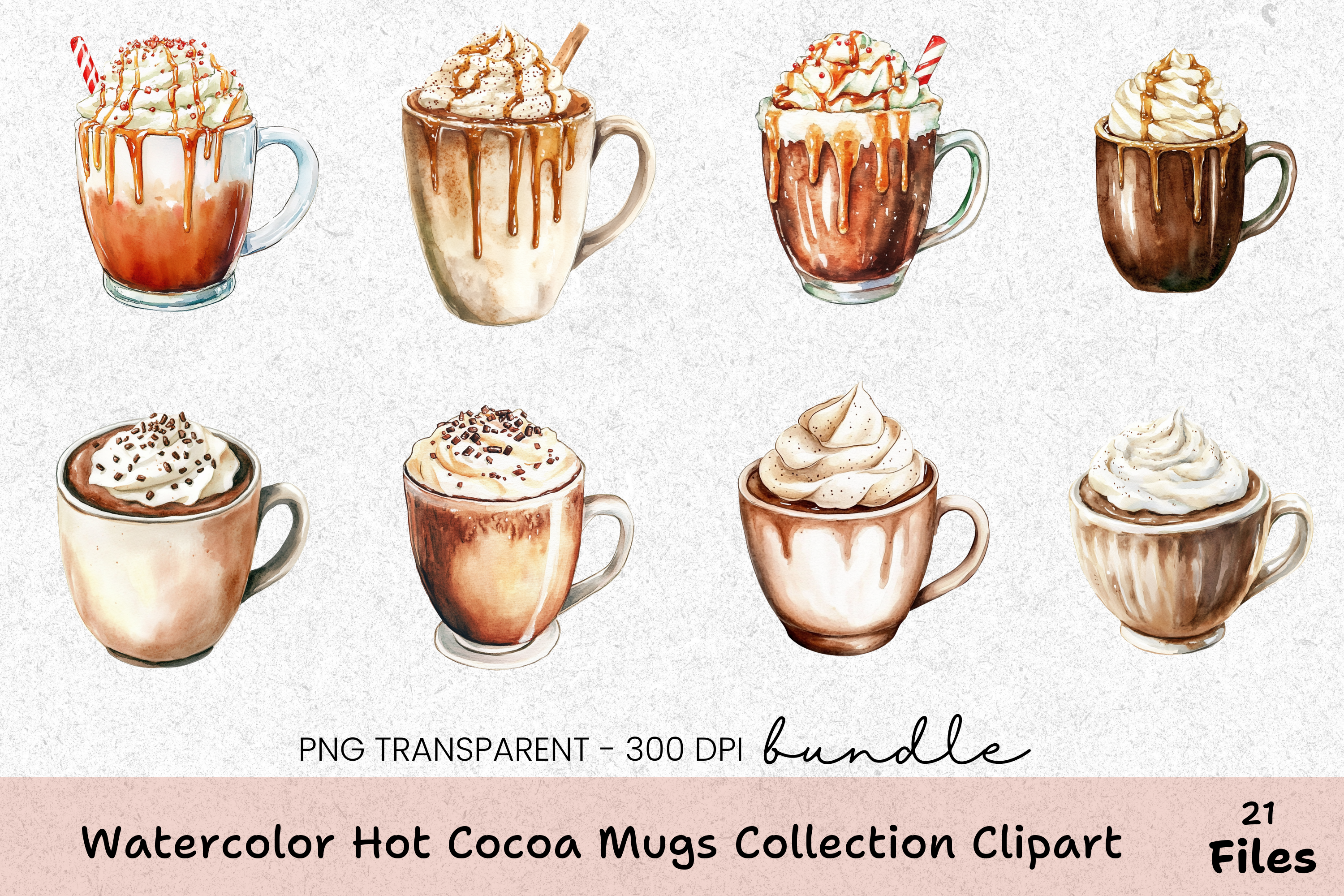 Hot Cocoa Mugs Collection Wrap Bundle