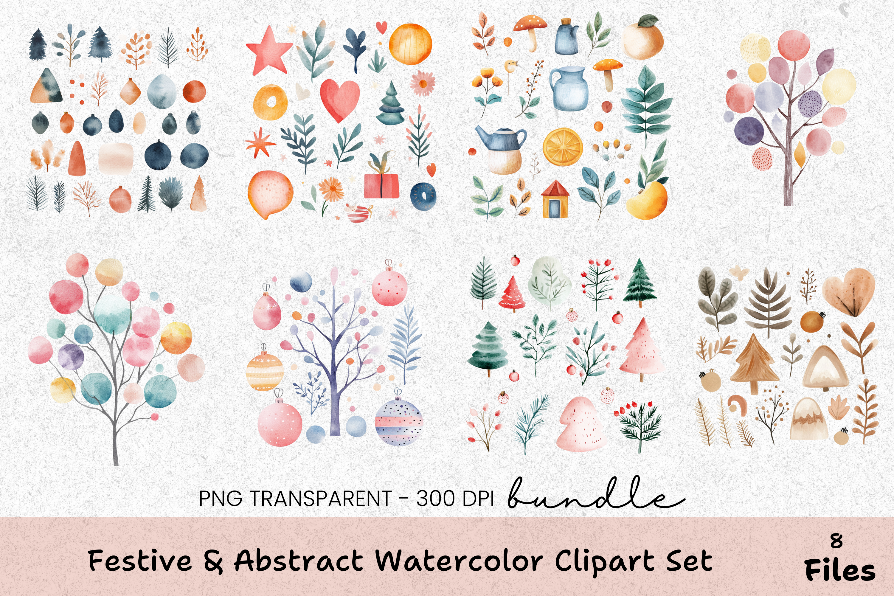 Festive & Abstract Clipart Bundle