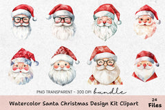 Santa Christmas Design Kit Clipart Bundle - CraftNest - Digital Crafting and Art