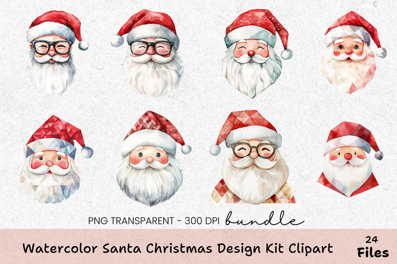 Santa Christmas Design Kit Clipart Bundle - CraftNest - Digital Crafting and Art