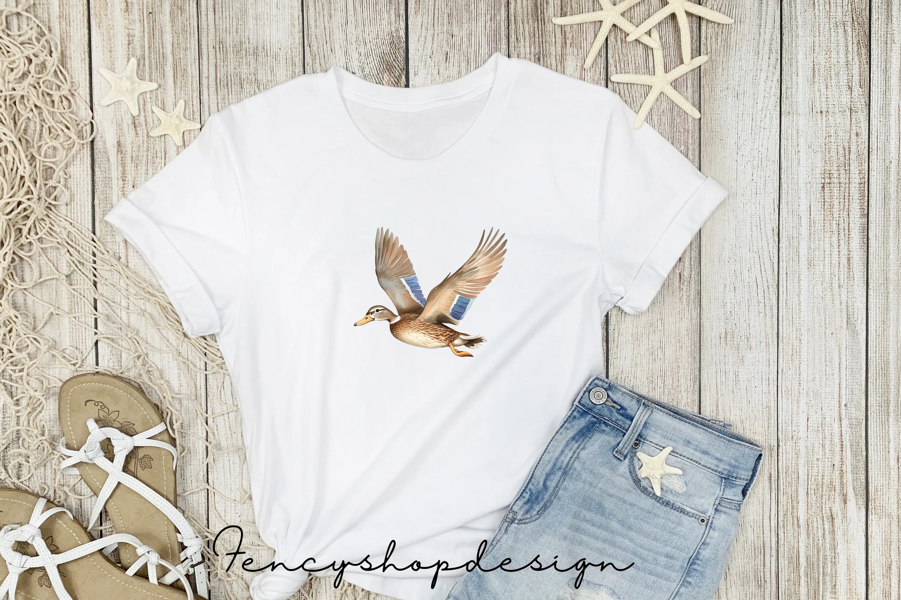 Graceful Flying Ducks Clipart Bundle