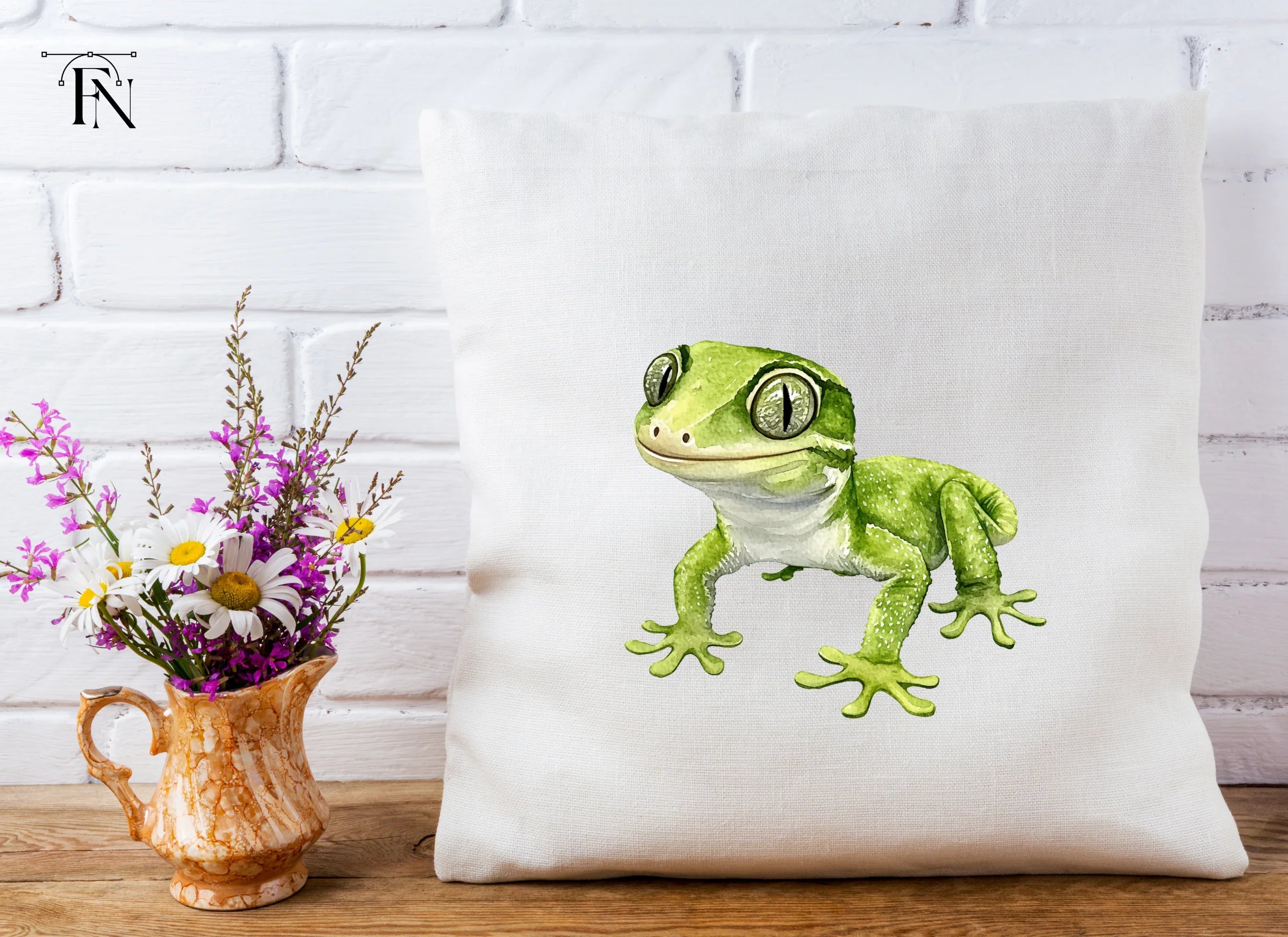Cute Green Gecko Clipart Bundle