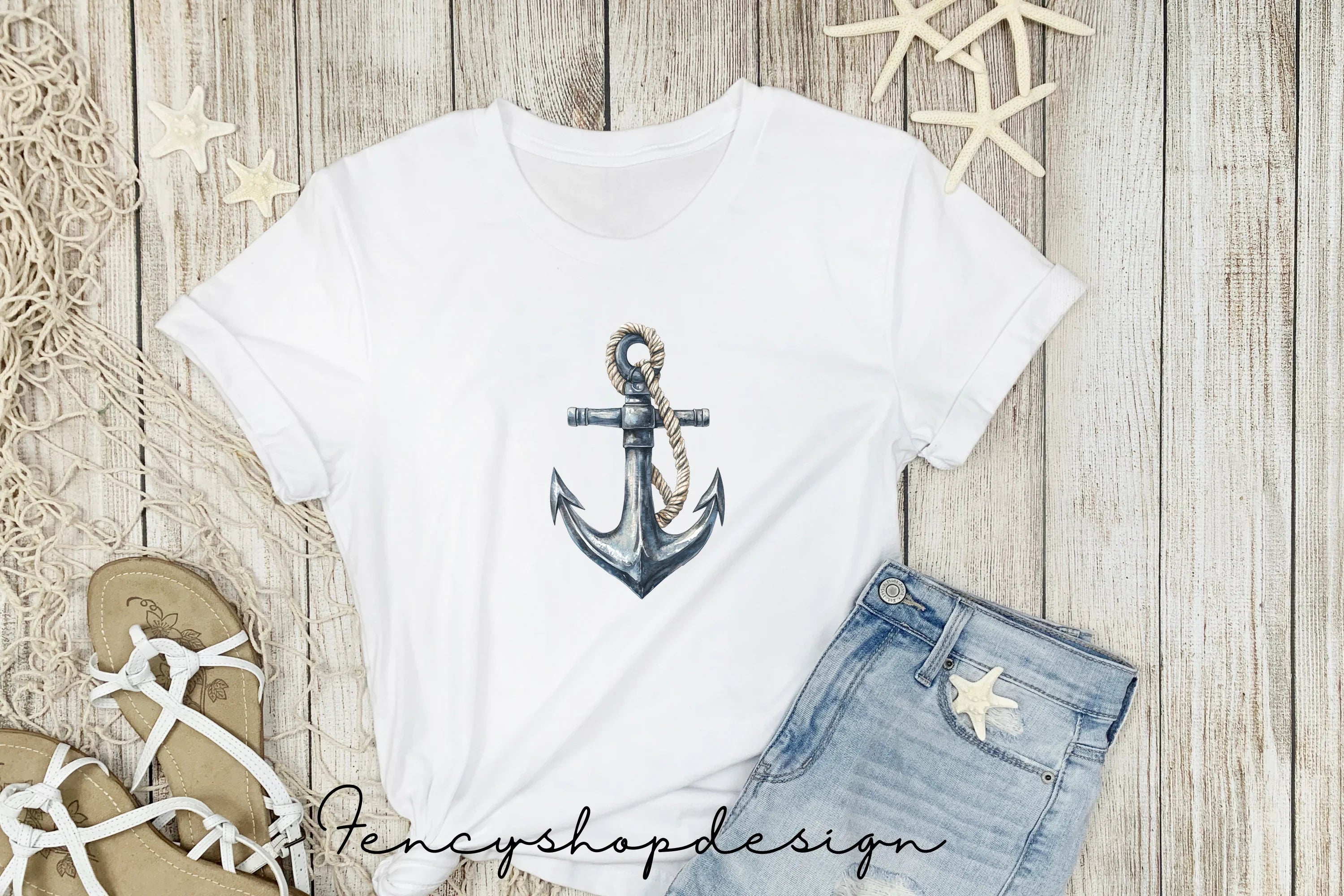 Rustic Nautical Anchor Clipart Bundle