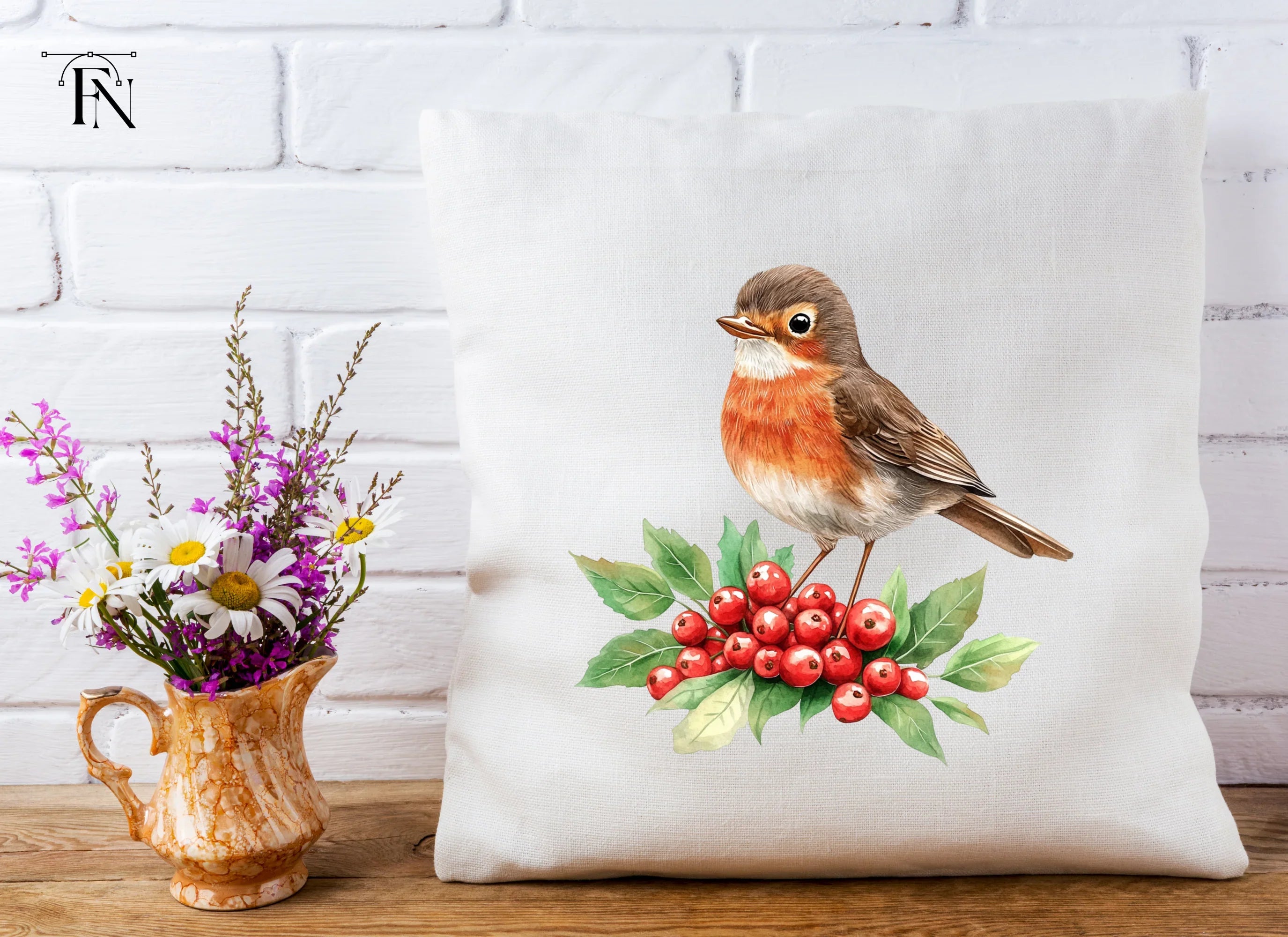 Robins Berries Clipart Bundle