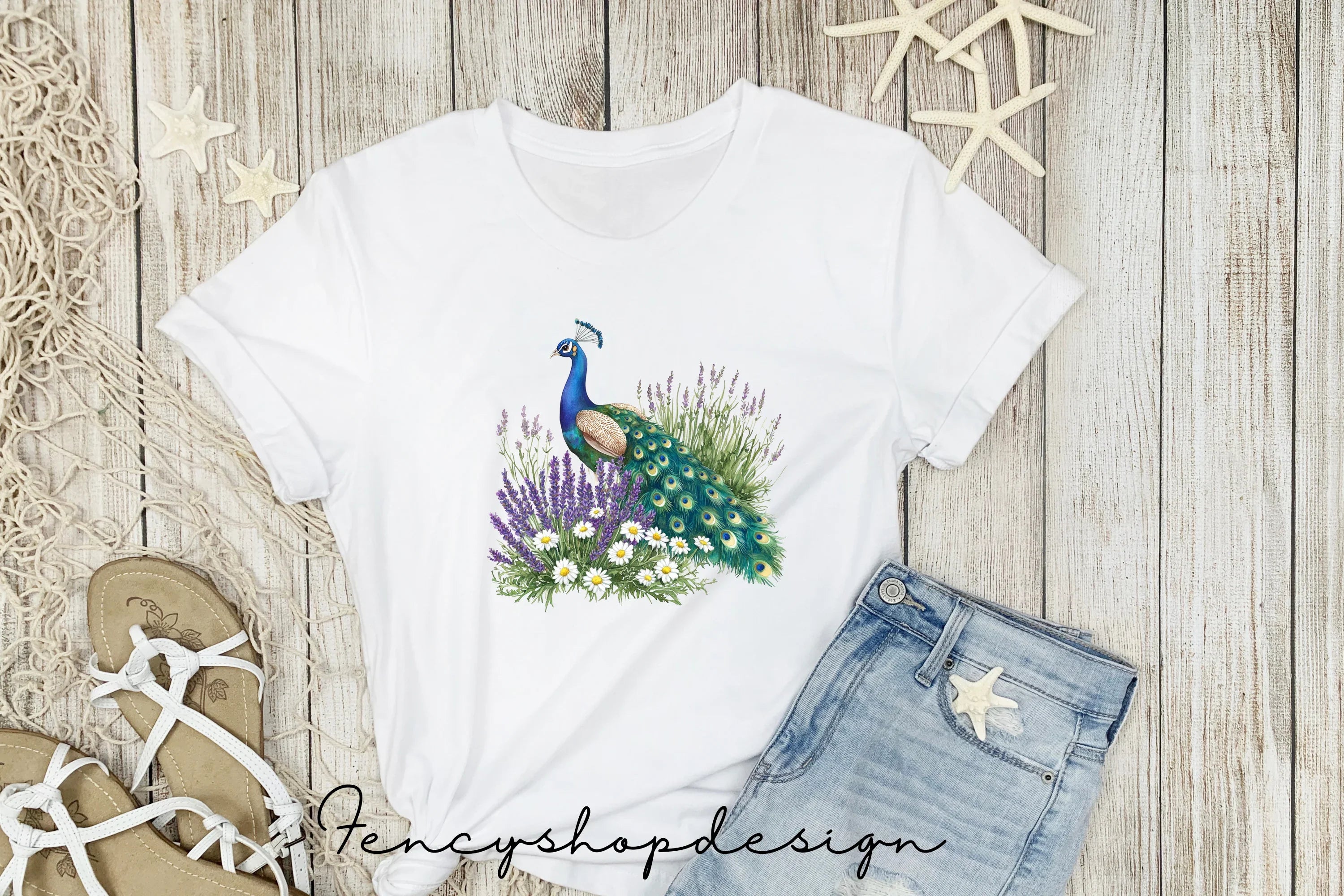 Elegant Peacock and Floral Clipart Bundle