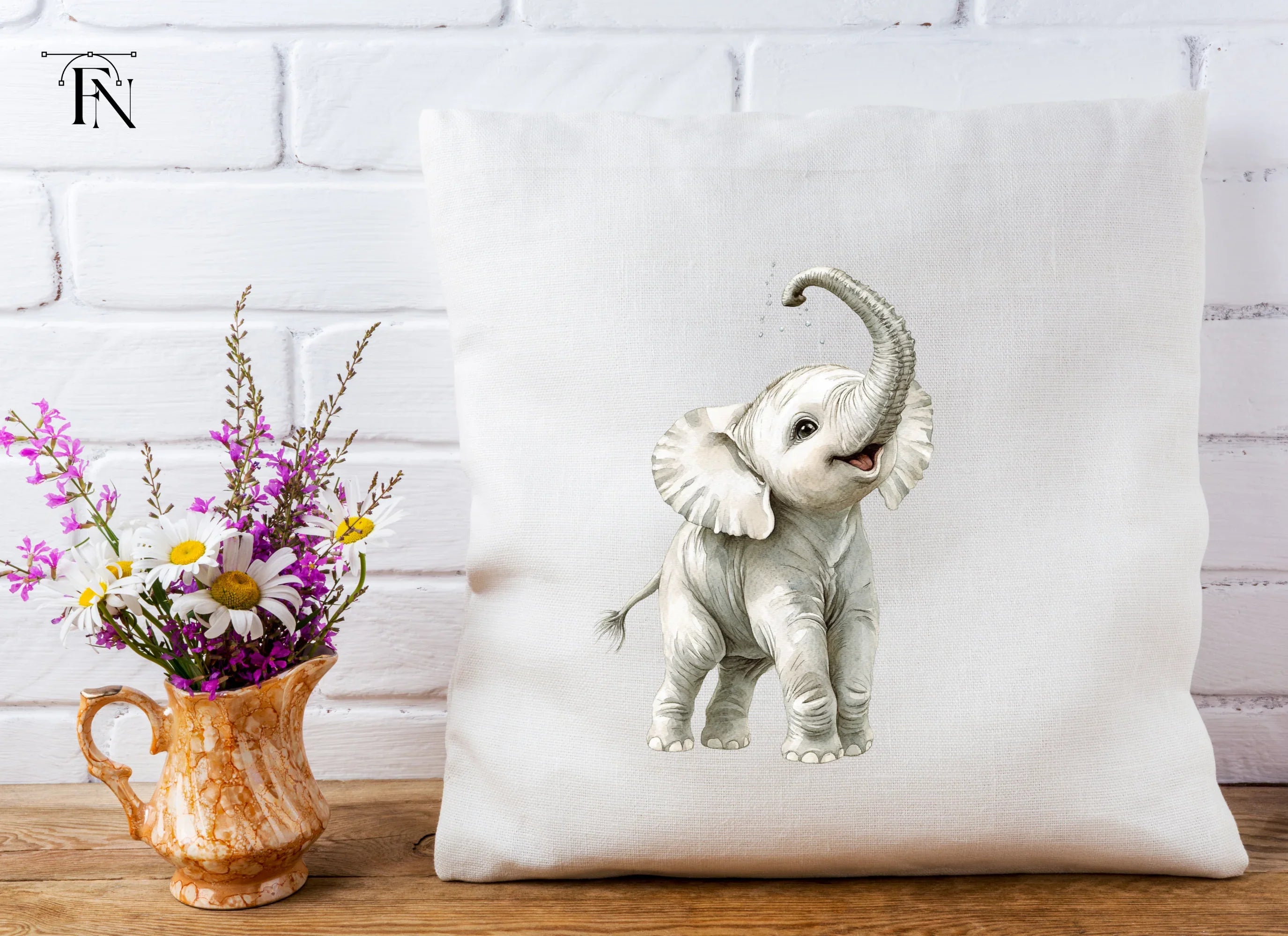 Cute Baby Elephant Clipart Bundle