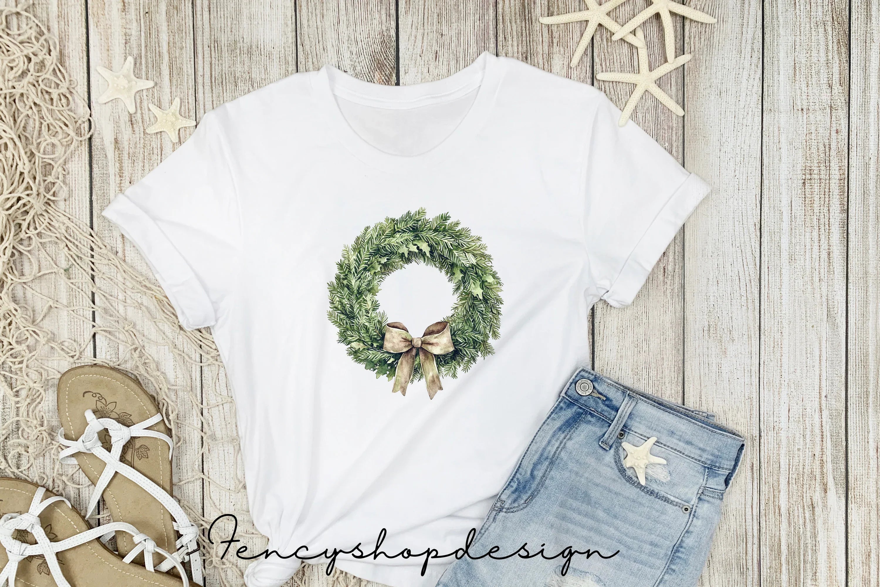 Christmas Wreaths Clipart Bundle