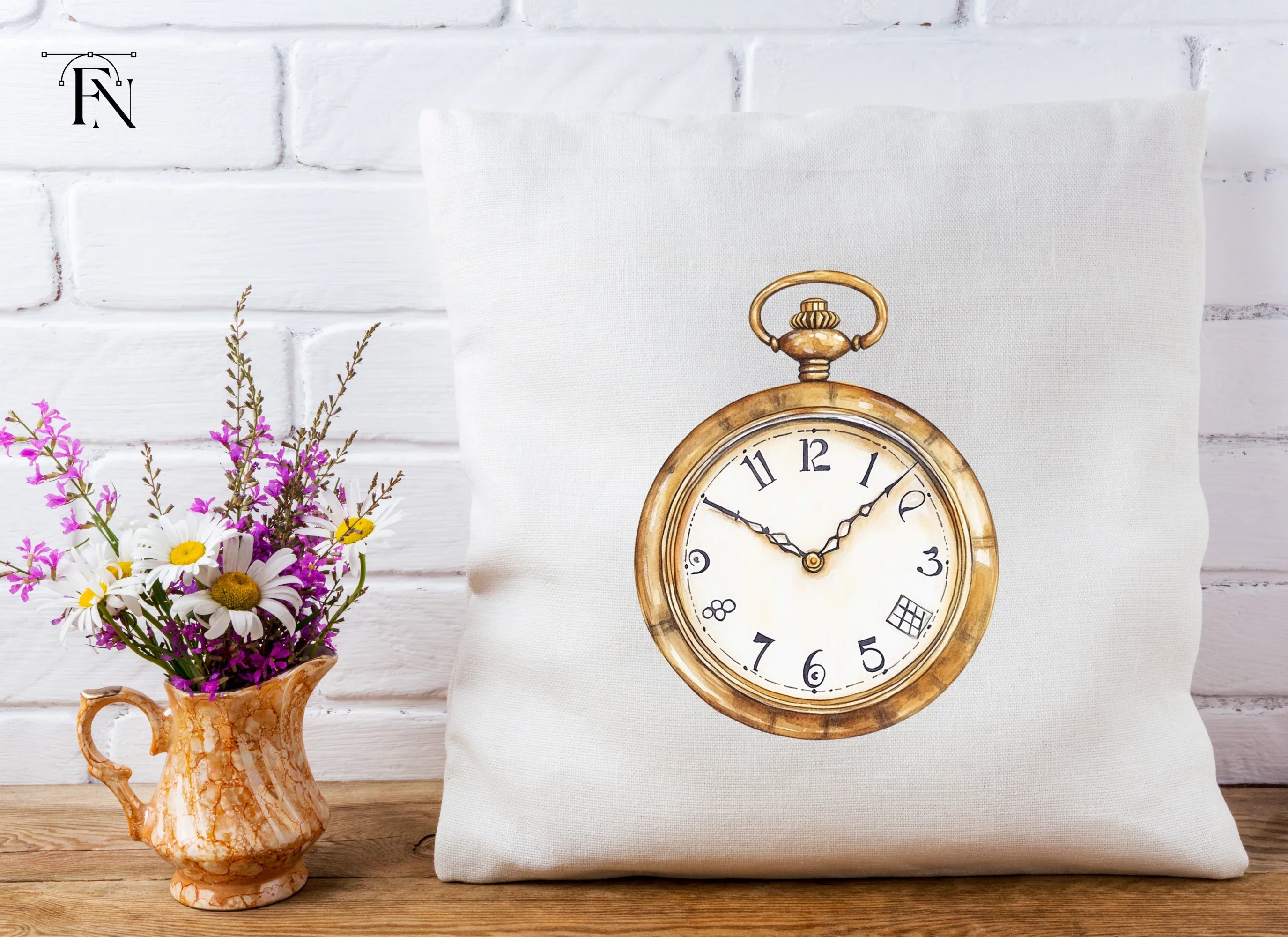 Classic Gold Pocket Watch Illustrations Clipart Bundle