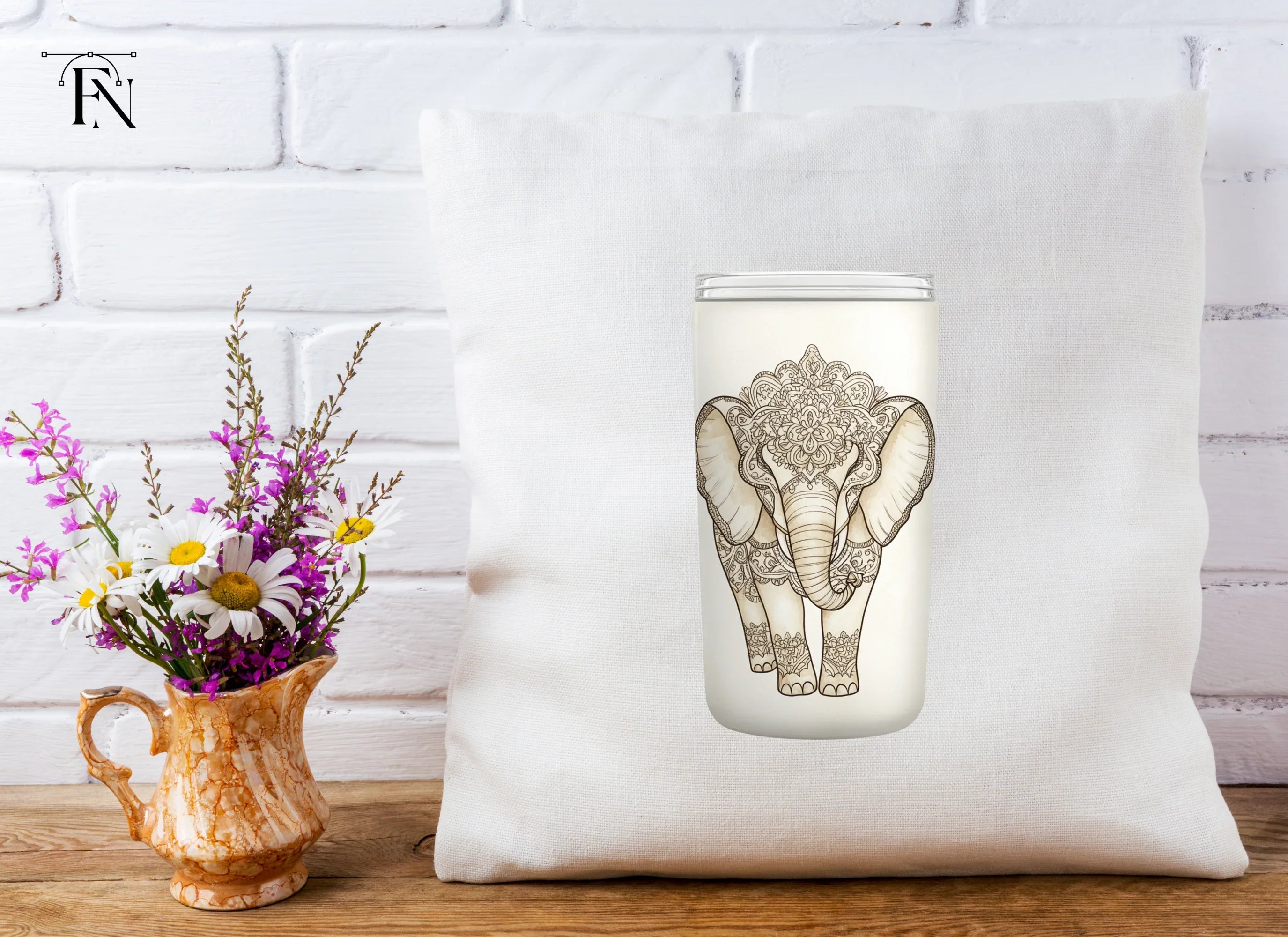 Mandala Elephant Tumbler Clipart Bundle