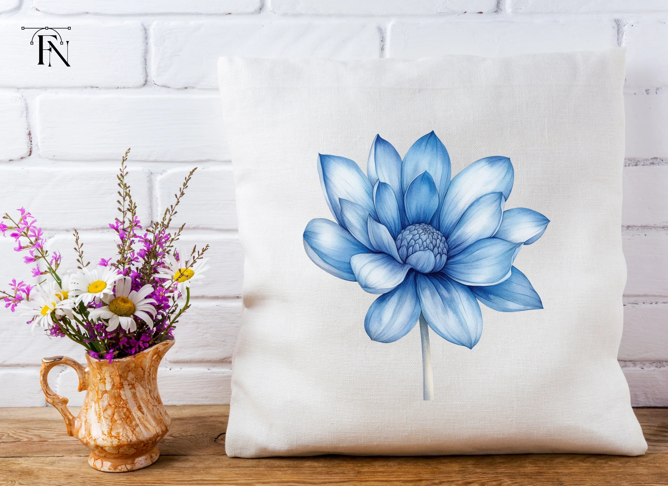 Stunning Blue Dahlia and Poppy Clipart Bundle