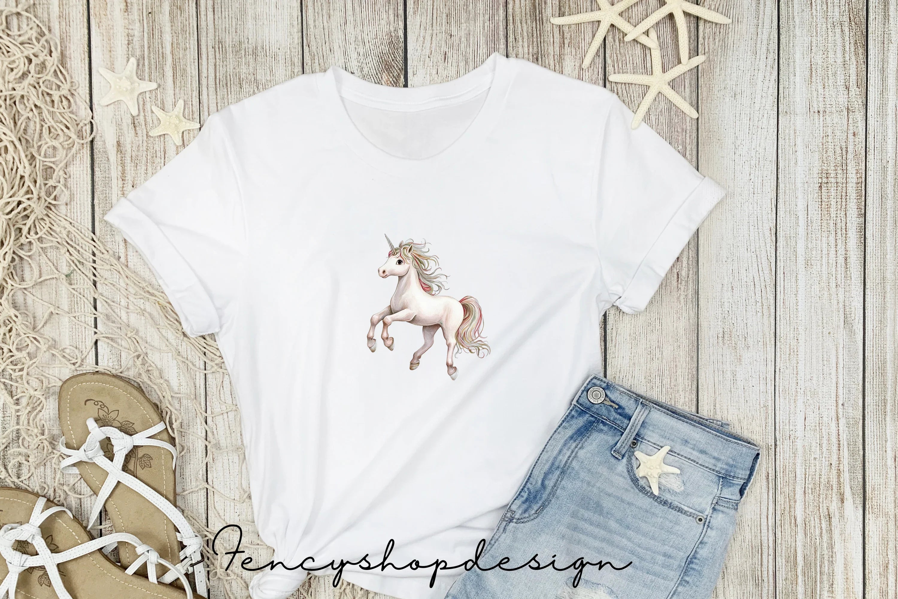 Magical Christmas Unicorns Clipart Bundle
