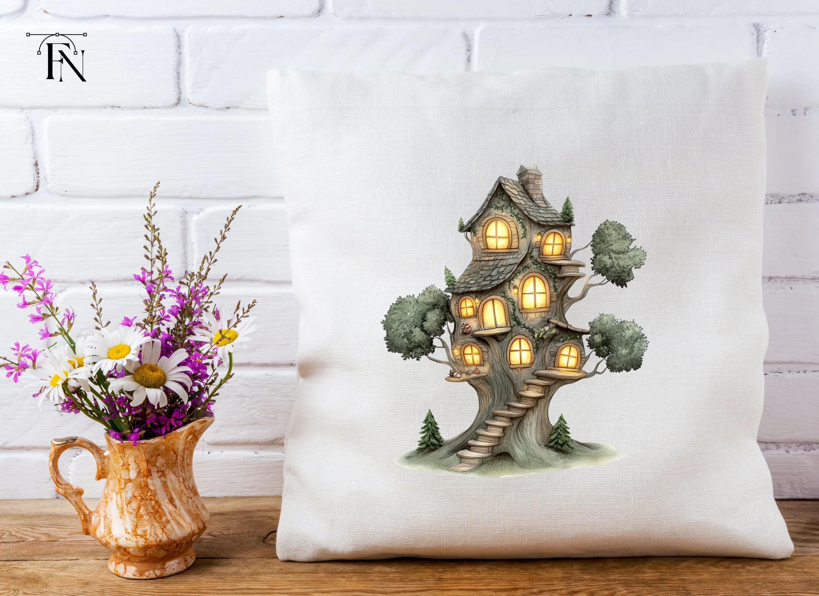 Enchanted Forest Treehouse Clipart Bundle