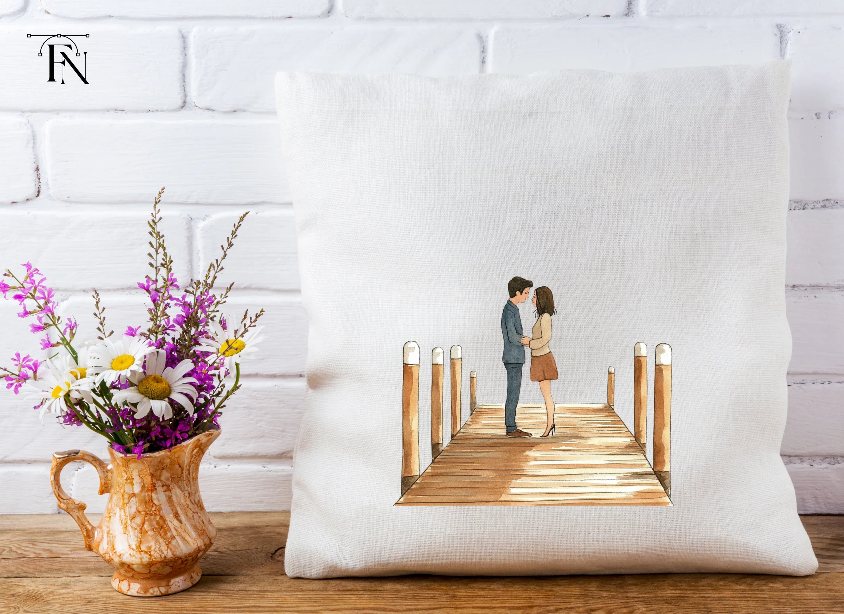 Couple Holding Hands on Pier Clipart Bundle