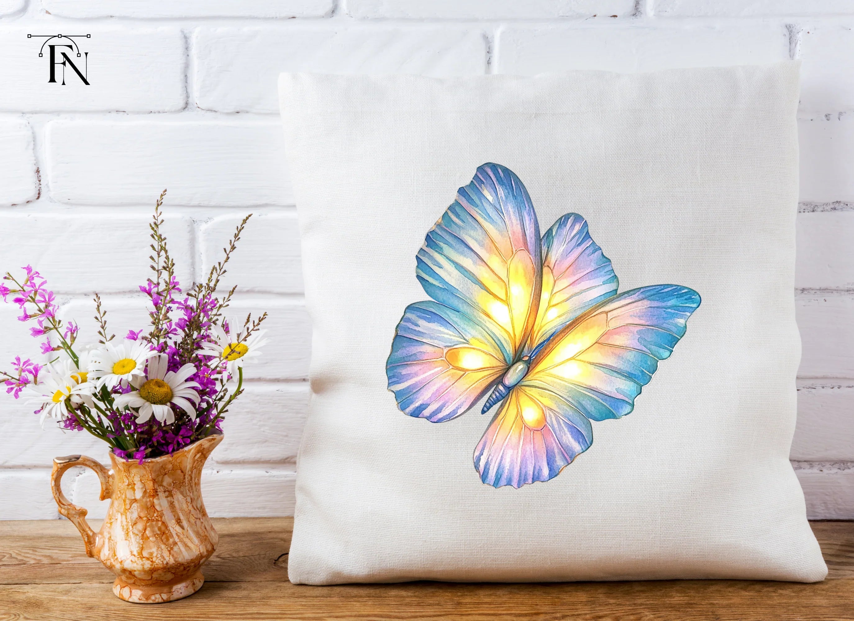 Pastel Butterfly Duo Clipart Bundle