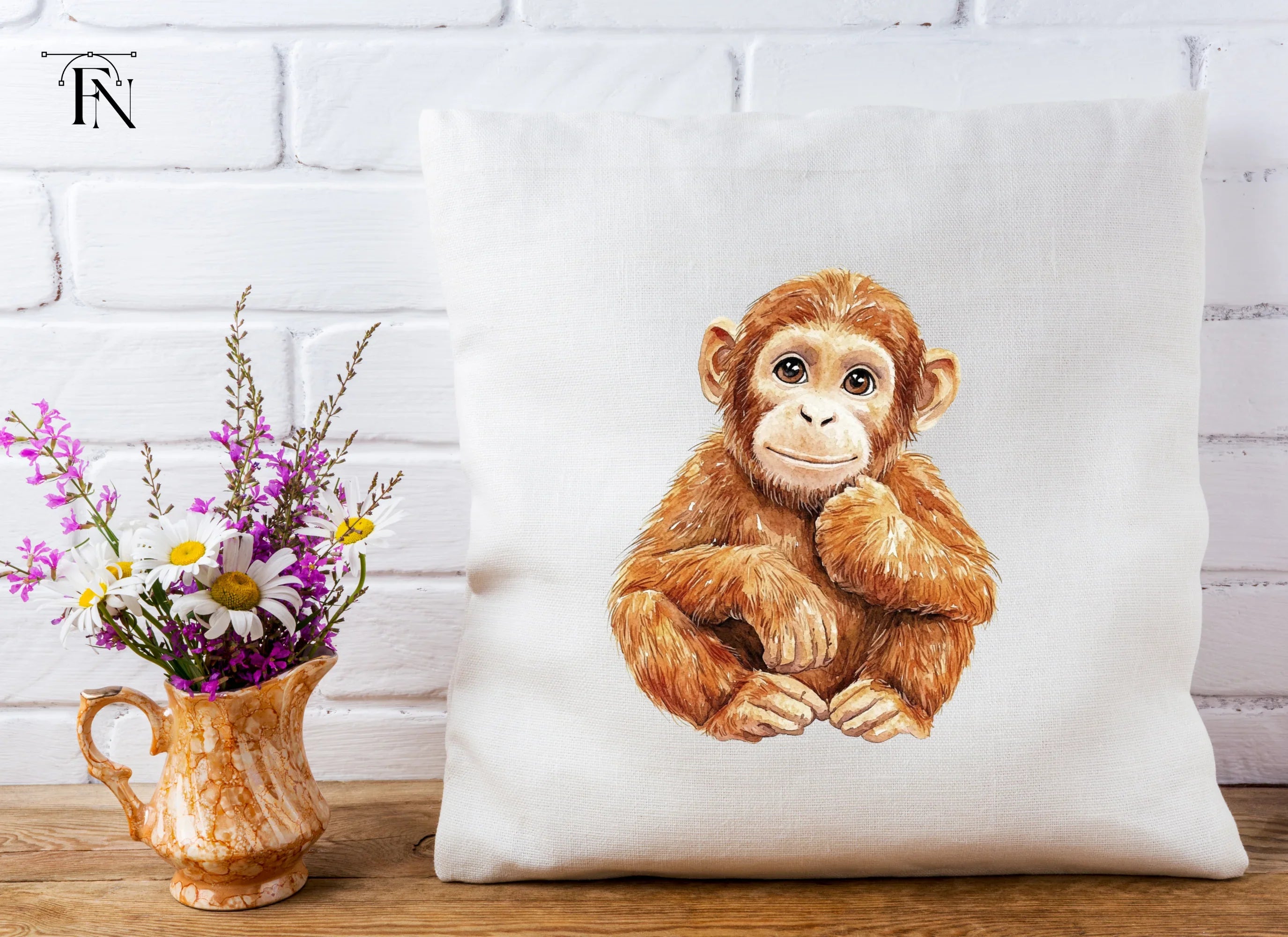 Cute Baby Orangutan Clipart Bundle