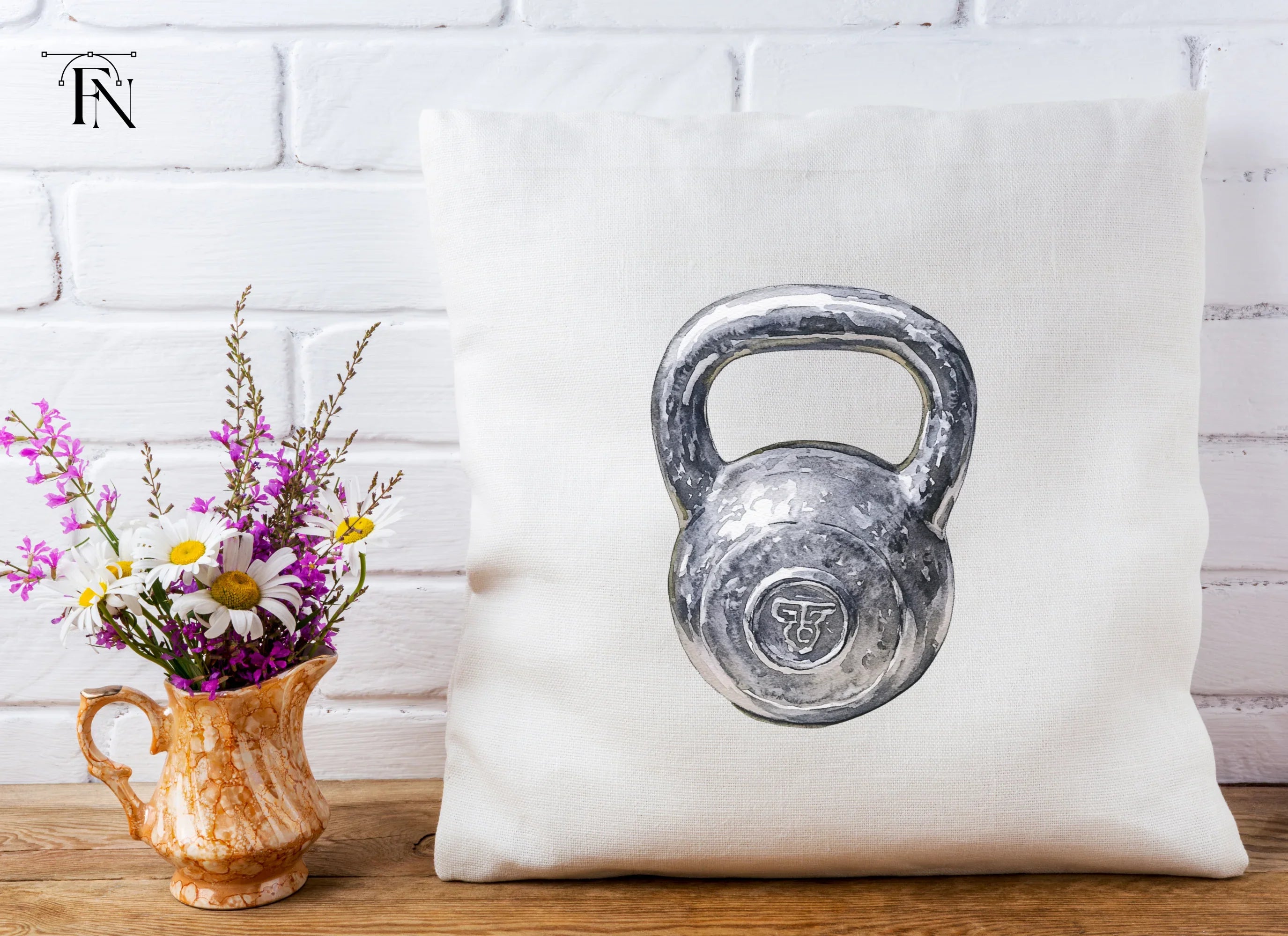 Single Kettlebell Illustration Clipart Bundle