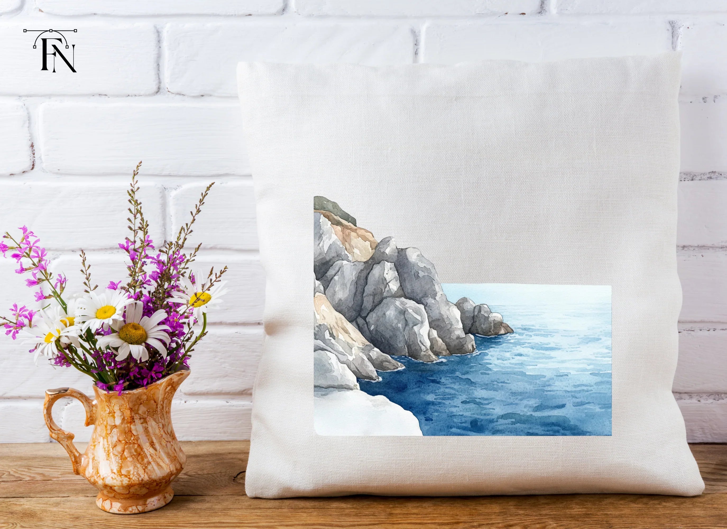 Cliff and Ocean Landscape Clipart Bundle